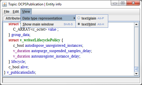 Entity Data Type Representation