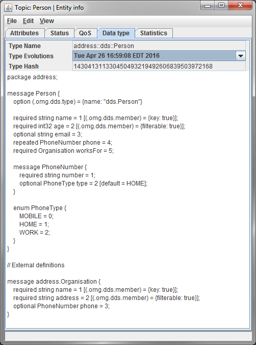Protocol Buffer Type Definition
