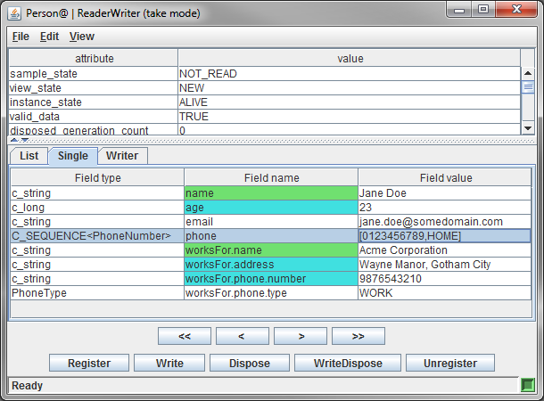 A Reader-Writer Window for a Protocol Buffer backed Topic
