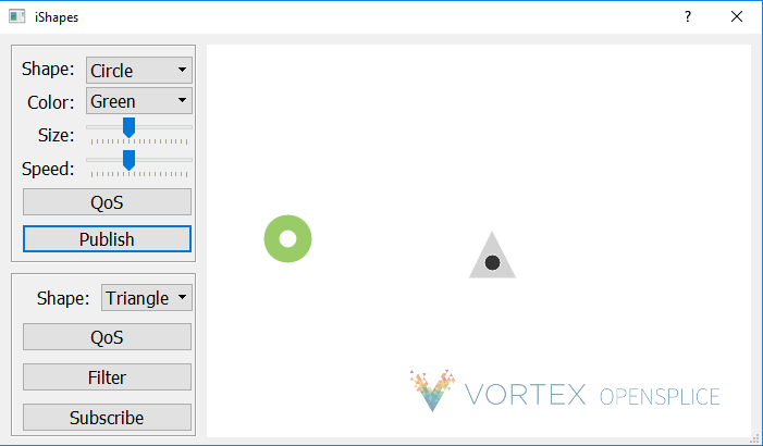 Demo ishapes DDS application selection