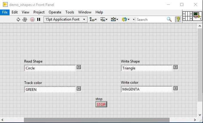 Demo ishapes LabVIEW selection