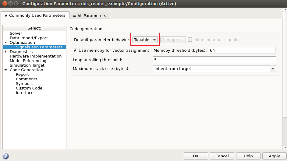 Default parameter behavior setting