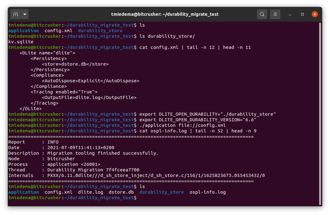 Example online migration
