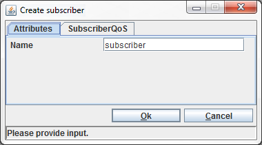 Create Subscriber dialog