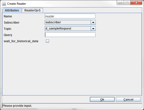 Create Reader Dialog
