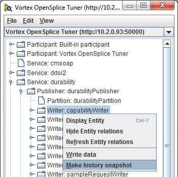 Create Writer Snapshot