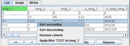 List View actions
