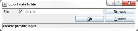 Export Data (From Existing Reader) dialog