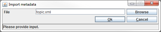 Import Metadata dialog
