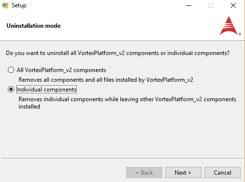 Uninstall entire application or individual components