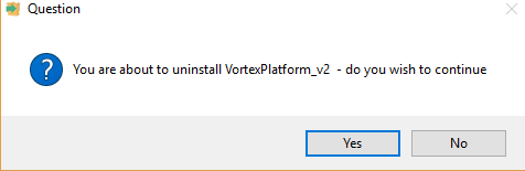 Confirm uninstallation