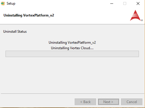 Progress of uninstallation process