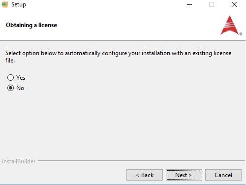 Indicate location of existing license file (1)