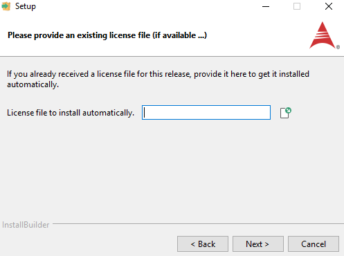 Indicate location of existing license file (2)