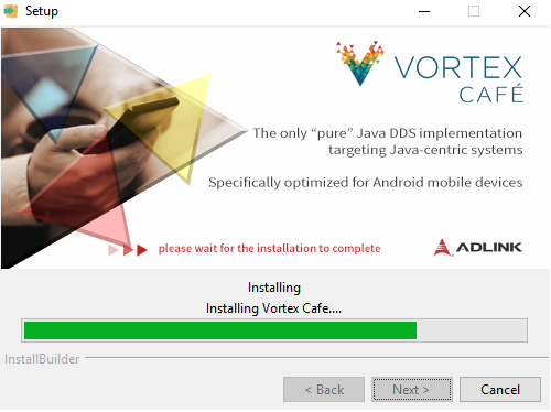 Progress of installation process