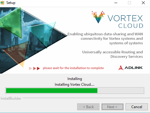 Progress of installation process