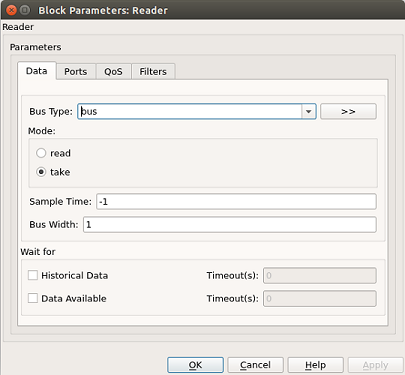 Reader Block Parameters