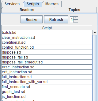 Tester scripts tab