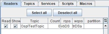 Tester readers tab