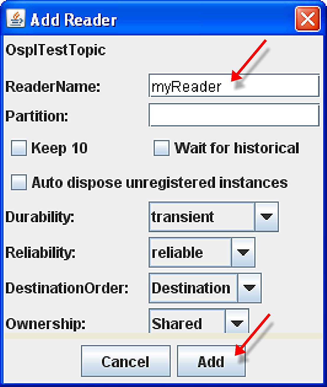 Create myReader