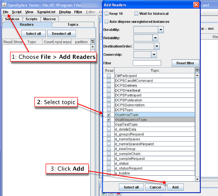 Adding multiple Readers