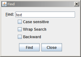 The Find dialog