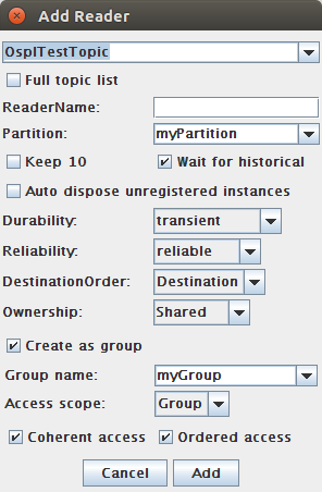 Create a Reader under a Group