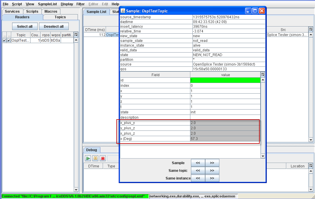 Fields added to OsplTestTopic sample