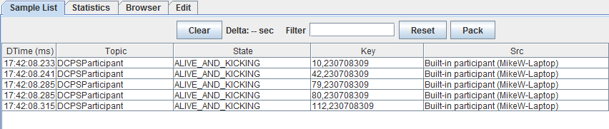Sample List window